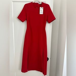 Zara Double Slit Red Dress - Size XS - NWT